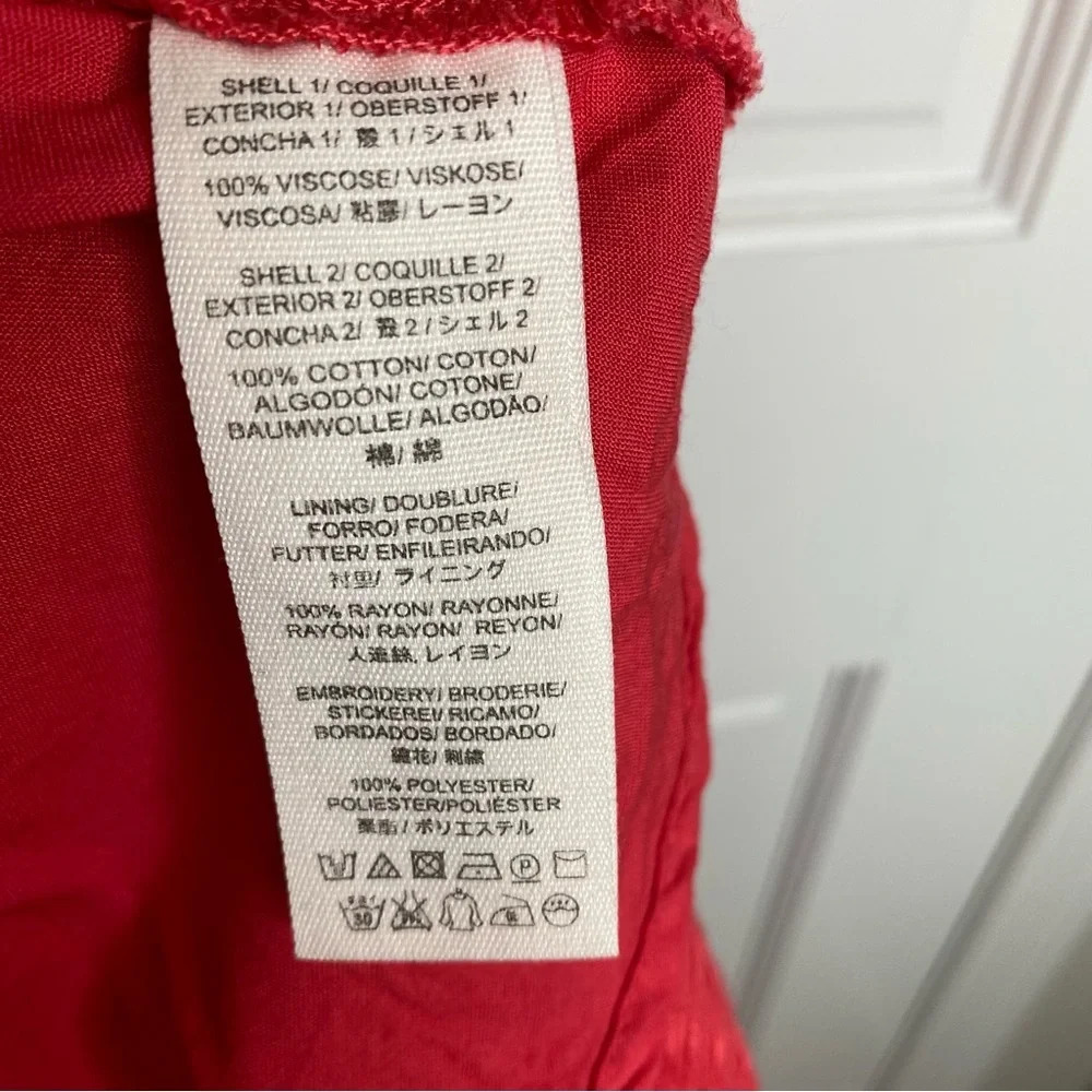 Free People Birds Of A Feather Coral Red Embroidered Sleveless Mini Dres… - Picture 15 of 16